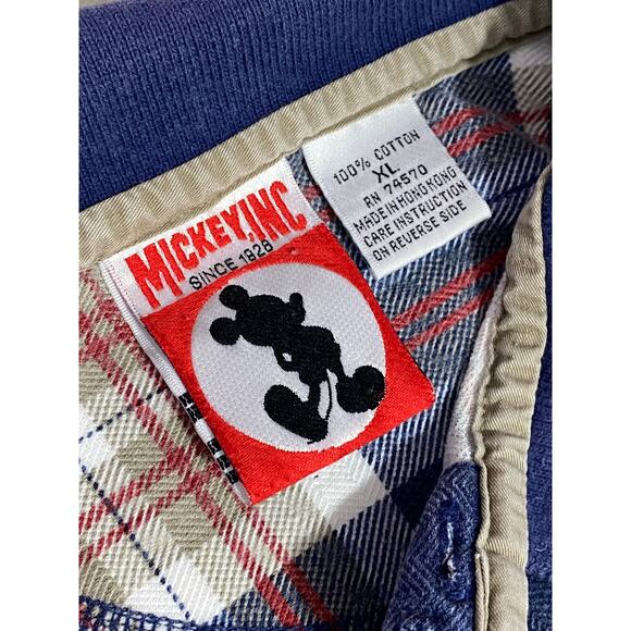 VINTAGE RARE DISNEY STORE POLO SHIRT MENS SIZE XL PLAID MICKEY MOUSE POLO - Picture 3 of 9